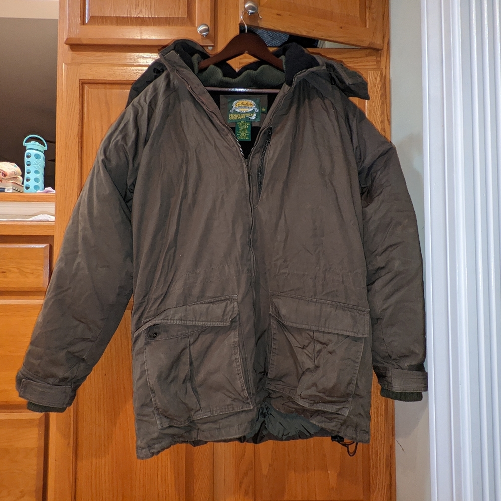 Vintage Cabelas Premier Northern Goose Down jacket Men size L Green khaki puffer